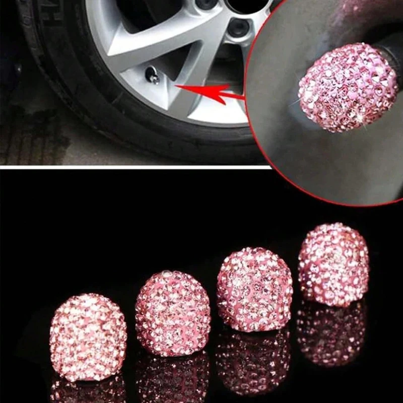 2/4PCS Diamond Car Tire Valve  - Motorcycle Valve Cover 评论和价格